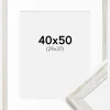 Ramme Stilren Vintage hvid 40x50 cm - Passepartout Hvid 30x38 cm