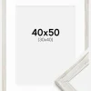 Ramme Stilren Vintage hvid 40x50 cm - Passepartout Hvid 31x41 cm