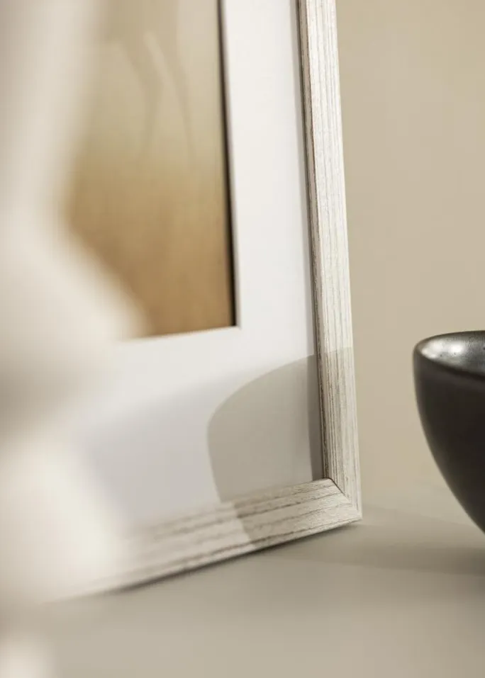 Ramme Stilren Vintage hvid 70x100 cm - Passepartout Hvid 59,4x84 cm