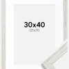 Ramme Stilren Vintage hvid 30x40 cm - Passepartout Hvid 22x32 cm
