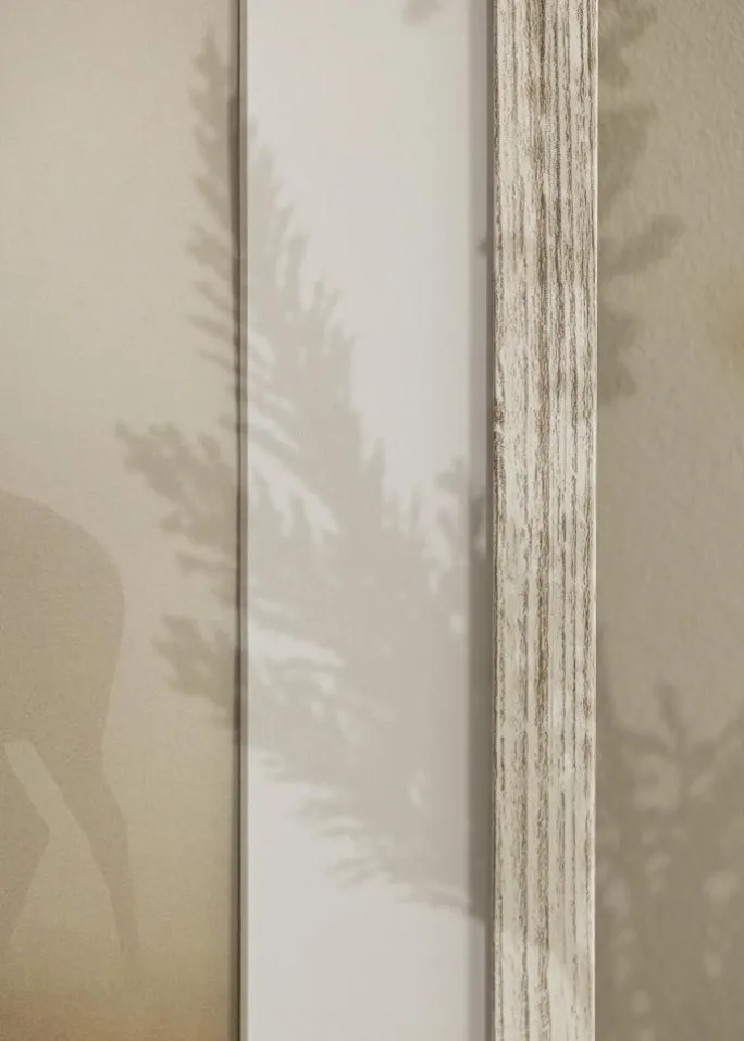 Ramme Stilren Vintage hvid 70x100 cm - Passepartout Hvid 60x90 cm