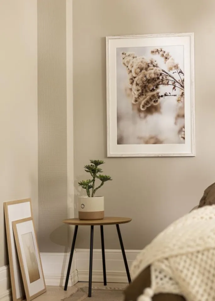 Ramme Stilren Vintage hvid 70x100 cm - Passepartout Hvid 60x90 cm