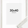 Ramme Stilren Vintage hvid 30x40 cm - Passepartout Hvid 20x28 cm