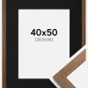 Ramme Stilren Warm Brown 40x50 cm - Passepartout Sort 27,5x37 cm