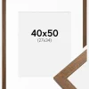 Ramme Stilren Warm Brown 40x50 cm - Passepartout Hvid 28x35 cm