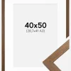 Ramme Stilren Warm Brown 40x50 cm - Passepartout Hvid 29,7x42 cm (A3)