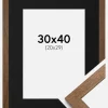 Ramme Stilren Warm Brown 30x40 cm - Passepartout Sort 21x30 cm