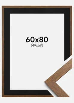 Ramme Stilren Warm Brown 60x80 cm - Passepartout Sort 50x70 cm