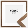 Ramme Stilren Warm Brown 40x40 cm - Passepartout Hvid 30x30 cm