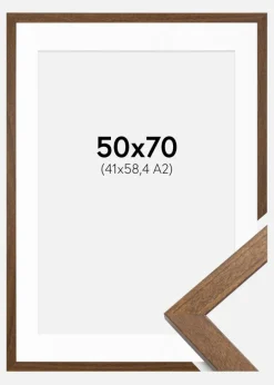 Ramme Stilren Warm Brown 50x70 cm - Passepartout Hvid 42x59,4 cm (A2)