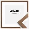Ramme Stilren Warm Brown 40x40 cm - Passepartout Hvid 32x32 cm