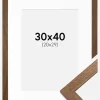 Ramme Stilren Warm Brown 30x40 cm - Passepartout Hvid 21x30 cm