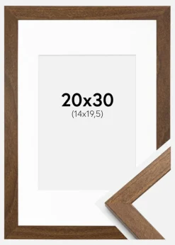 Ramme Stilren Warm Brown 20x30 cm - Passepartout Hvid 15x21 cm (A5)