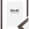 Ramme Stilren Wenge 30x40 cm - Passepartout Hvid 8x12 inches