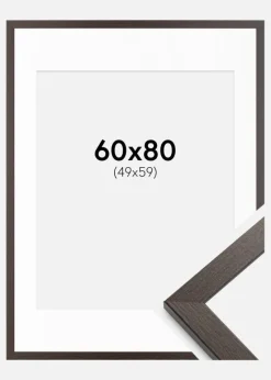 Ramme Stilren Wenge 60x80 cm - Passepartout Hvid 50x60 cm