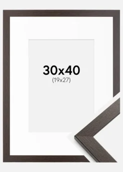 Ramme Stilren Wenge 30x40 cm - Passepartout Hvid 20x28 cm