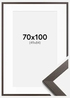 Ramme Stilren Wenge 70x100 cm - Passepartout Hvid 50x85 cm