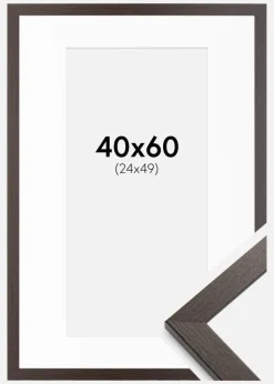 Ramme Stilren Wenge 40x60 cm - Passepartout Hvid 25x50 cm