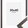 Ramme Stilren Wenge 30x40 cm - Passepartout Hvid 20x30 cm