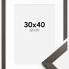 Ramme Stilren Wenge 30x40 cm - Passepartout Hvid 22x32 cm