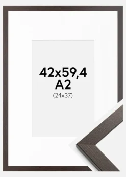 Ramme Stilren Wenge 42x59,4 cm - Passepartout Hvid 25x38 cm