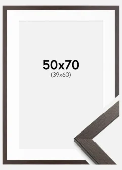 Ramme Stilren Wenge 50x70 cm - Passepartout Hvid 40x61 cm