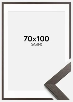 Ramme Stilren Wenge 70x100 cm - Passepartout Hvid 62x85 cm