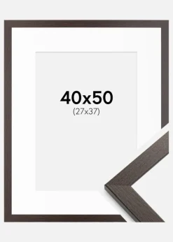 Ramme Stilren Wenge 40x50 cm - Passepartout Hvid 28x38 cm