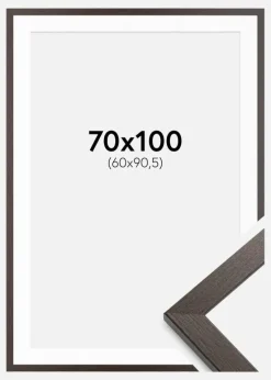 Ramme Stilren Wenge 70x100 cm - Passepartout Hvid 61x91,5 cm