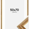 Ramme Swirl Guld 50x70 cm - Passepartout Hvid 39x60 cm