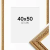 Ramme Swirl Guld 40x50 cm - Passepartout Hvid 28x35 cm