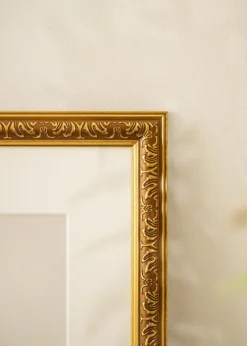 Ramme Swirl Guld 70x100 cm - Passepartout Hvid 61x92 cm