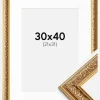 Ramme Swirl Guld 30x40 cm - Passepartout Hvid 22x32 cm