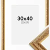 Ramme Swirl Guld 30x40 cm - Passepartout Hvid 21x30 cm
