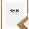 Ramme Swirl Guld 40x50 cm - Passepartout Hvid 30x40 cm