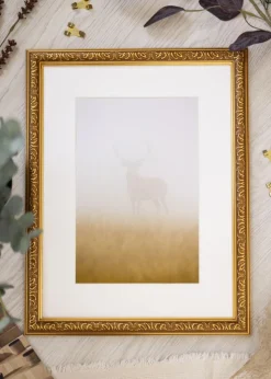 Ramme Swirl Guld 40x50 cm - Passepartout Hvid 28x38 cm