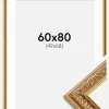 Ramme Swirl Guld 60x80 cm - Passepartout Hvid 50x69 cm