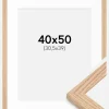 Ramme Tidlös Massiv Eg 40x50 cm - Passepartout Hvid 31,5x40 cm