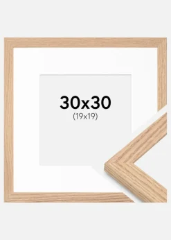 Ramme Tidlös Massiv Eg 30x30 cm - Passepartout Hvid 20x20 cm