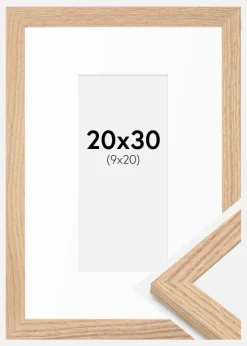 Ramme Tidlös Massiv Eg 20x30 cm - Passepartout Hvid 10x21 cm