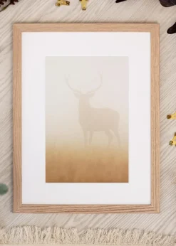 Ramme Tidlös Massiv Eg 40x50 cm - Passepartout Hvid 27,5x37 cm