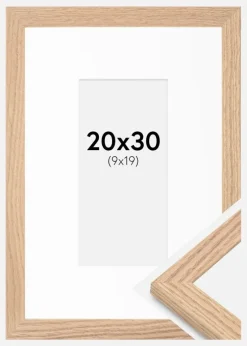 Ramme Tidlös Massiv Eg 20x30 cm - Passepartout Hvid 10x20 cm