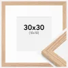 Ramme Tidlös Massiv Eg 30x30 cm - Passepartout Hvid 19x19 cm