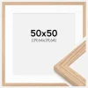 Ramme Tidlös Massiv Eg 50x50 cm - Passepartout Hvid 16x16 inches
