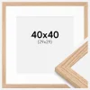 Ramme Tidlös Massiv Eg 40x40 cm - Passepartout Hvid 30x30 cm