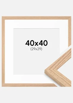 Ramme Tidlös Massiv Eg 40x40 cm - Passepartout Hvid 30x30 cm