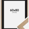 Ramme Trendline Eg 60x80 cm - Passepartout Sort 50x65 cm