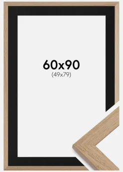 Ramme Trendline Eg 60x90 cm - Passepartout Sort 50x75 cm