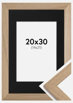 Ramme Trendline Eg 20x30 cm - Passepartout Sort 15x22 cm