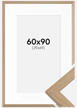 Ramme Trendline Eg 60x90 cm - Passepartout Hvid 40x70 cm